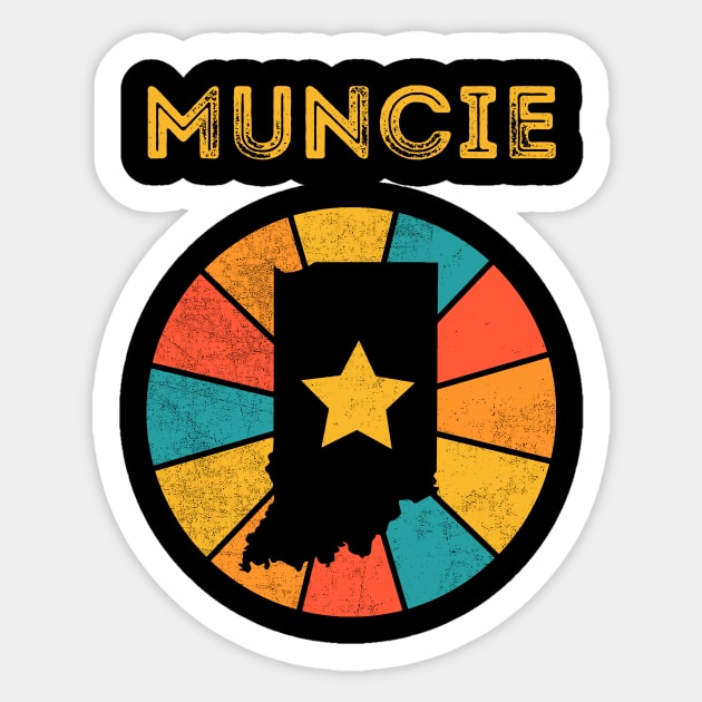 Muncie Indiana Vintage Distressed Souvenir Sticker by NickDezArts